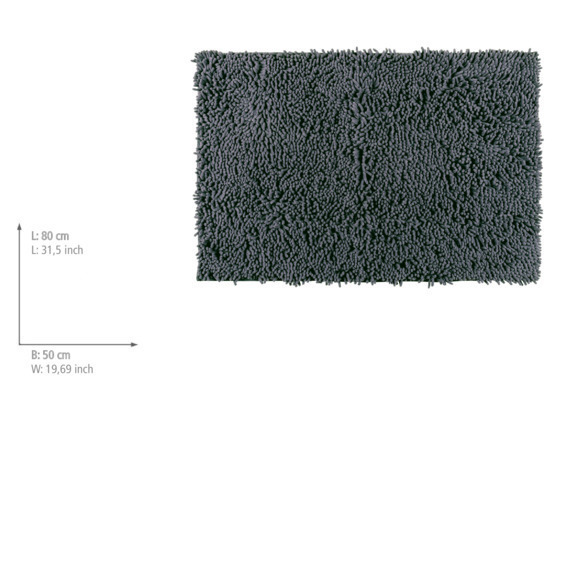 Tapis de bain Chenille gris souris  polyester, 50 x 80 cm