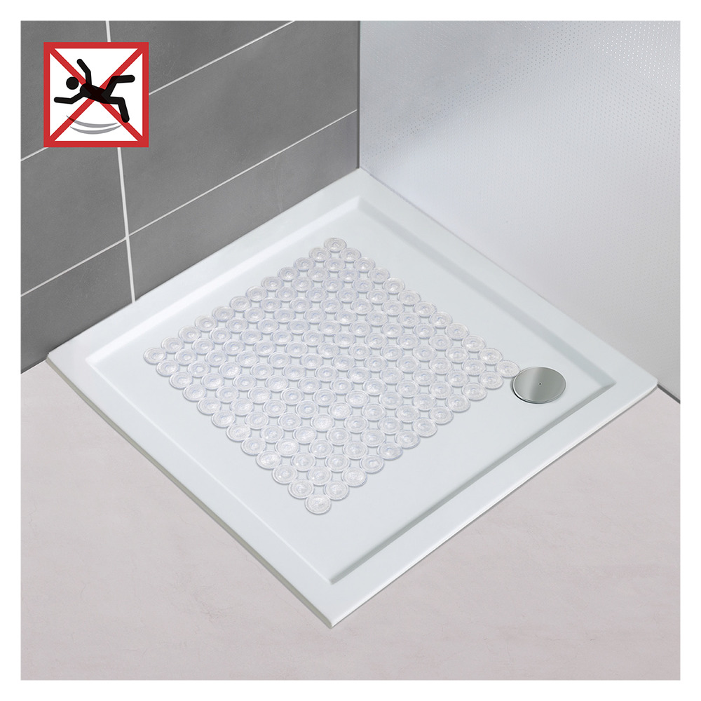 Tapis de douche antidérapant, 54x54 cm, Belem transparent  antidérapant