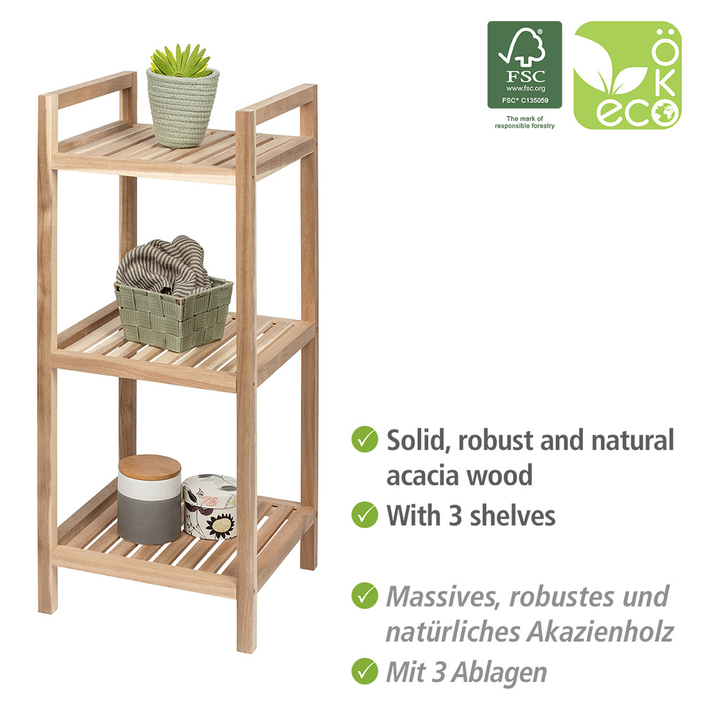 Etagère à poser 3 niveaux, bois FSC, Acina, 35x80x35 cm  Etagere 3 niveauxbois d'acacia