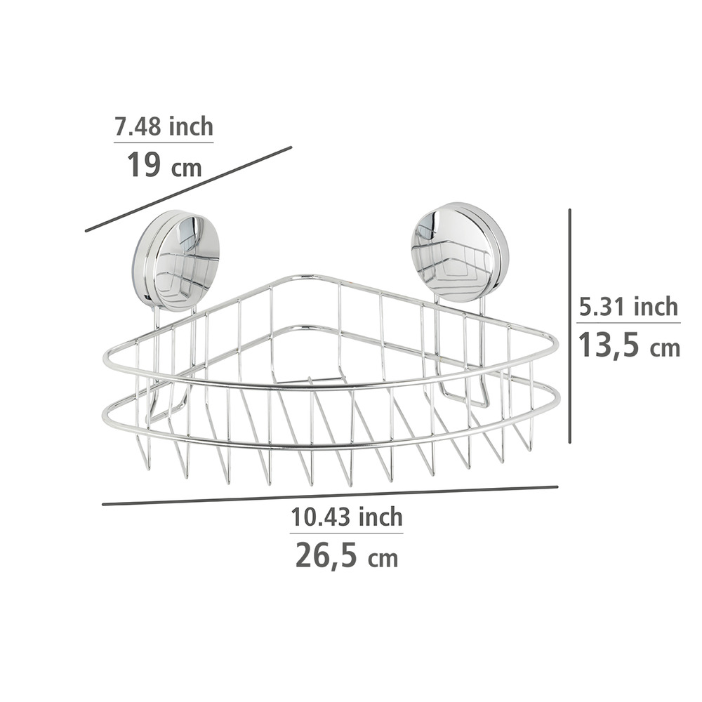 Etagère d'angle salle de bain, solution sans perçage, innovation "Static Loc Plus", Osimo  solution sans perçage, innovation "Static Loc Plus"