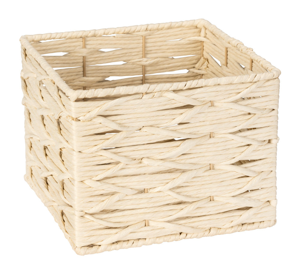 Boîte de rangement Vabriano Beige  en papier tressé de qualité supérieure