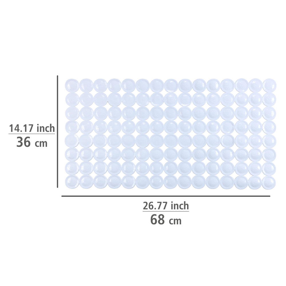 Tapis de bain antidérapant, 67,5x36 cm, Belem blanc  antidérapant