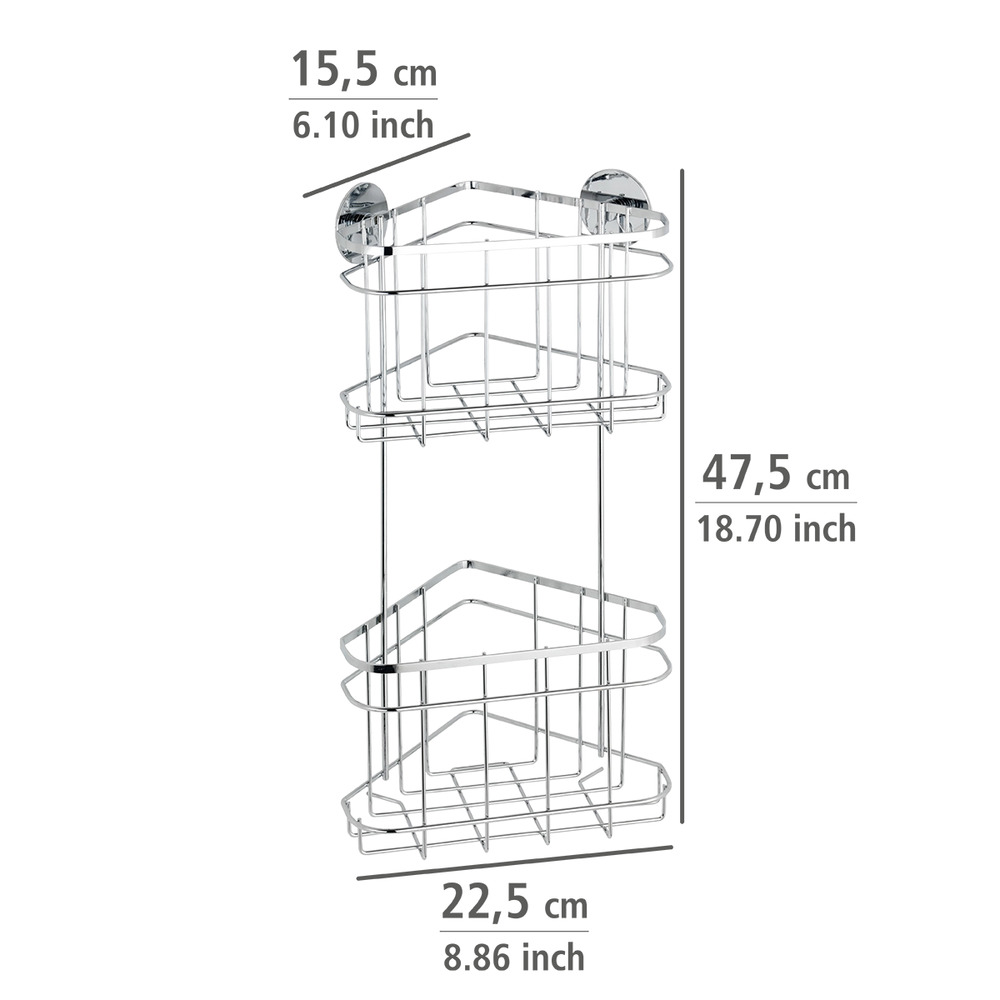 Turbo-Loc® étagère d'angle à 2 niveaux  acier inox, fixer sans percer