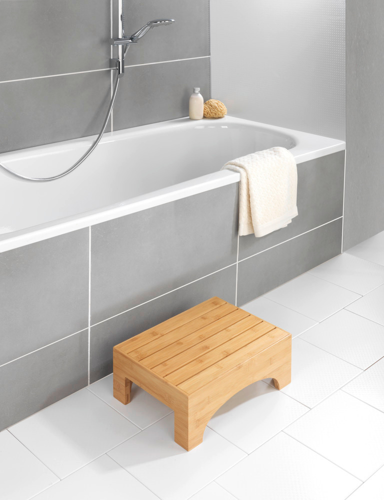 Marche pied salle de bain bois bambou, Bambusa, 40x30x15 cm  en Bambou