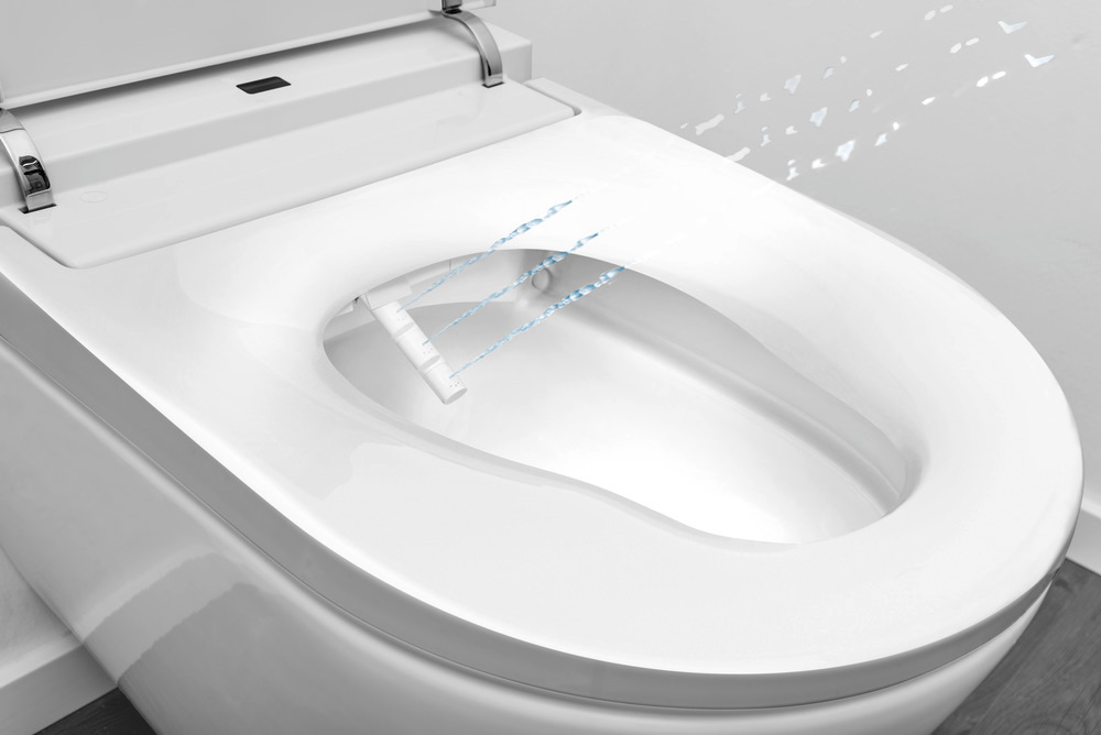 Abattant WC  Smart Toilet avec fonctions de nettoyage en céramique sans rebord 