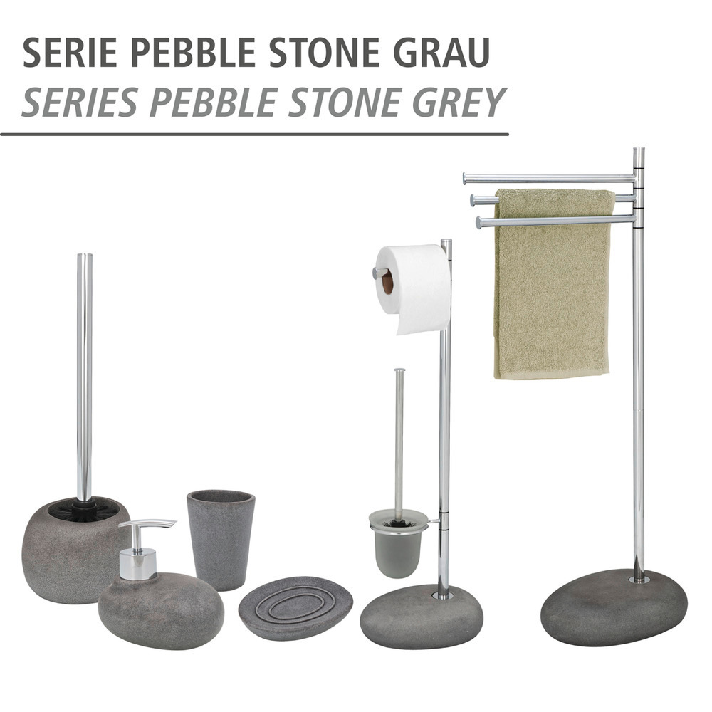 Combiné WC Pebble Stone gris  polyrésine