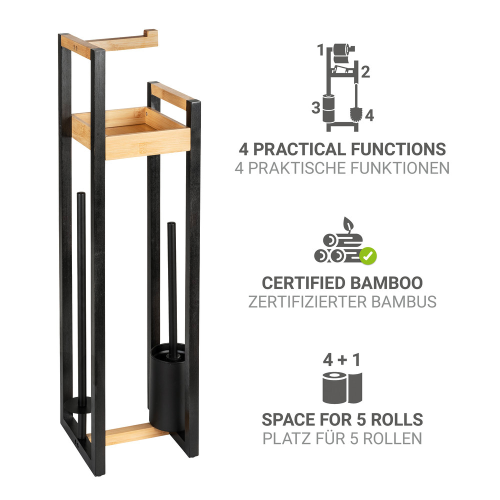 Garniture de WC sur pied 4 en 1 Mod. Braidi  en bambou certifié FSC®.