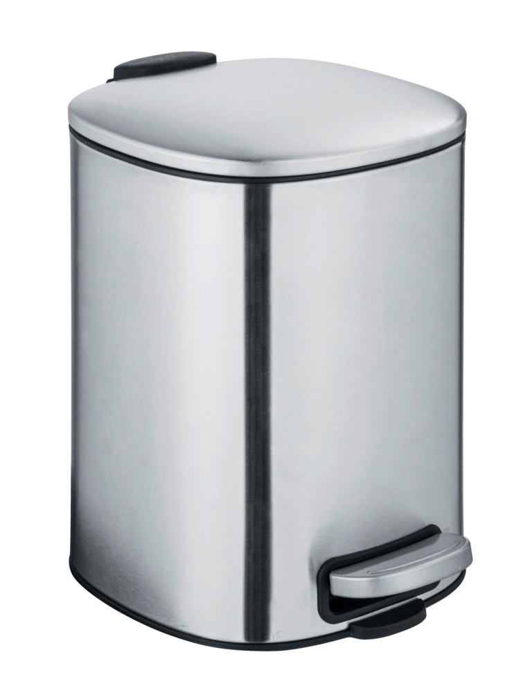 Poubelle à pédale Inox, petite poubelle salle de bain, 5L, Alassio, Mat  petite poubelle salle de bain