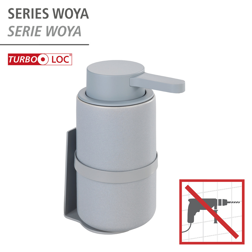 Distributeur de savon liquide mural Woya, gris  Distributeur de savon liquide en céramique, 250 ml