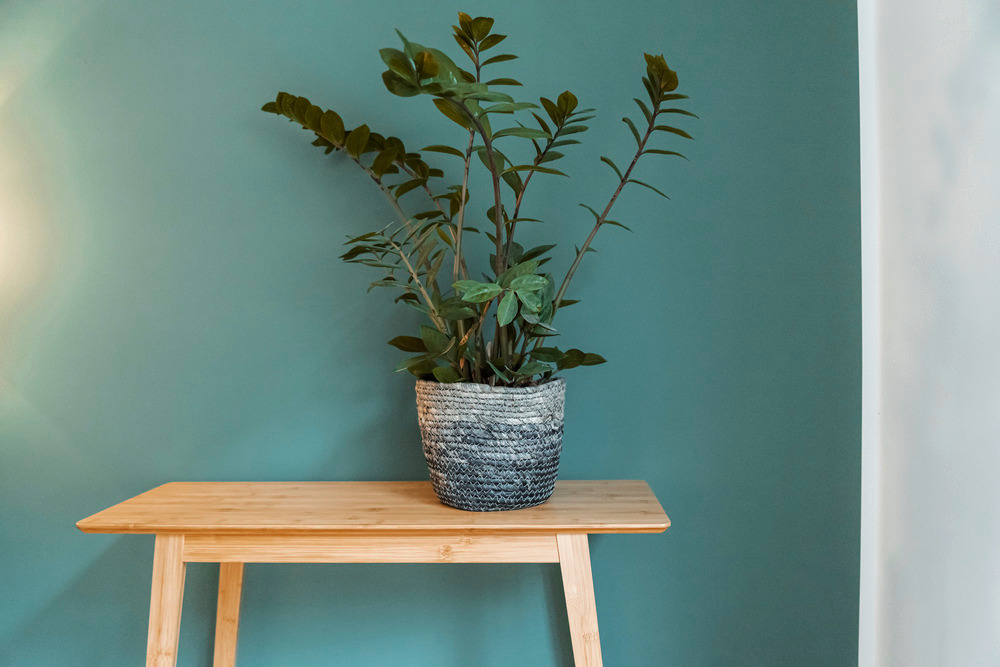 Panier de rangement Coppitella Bleu  en jonc de mer tressé