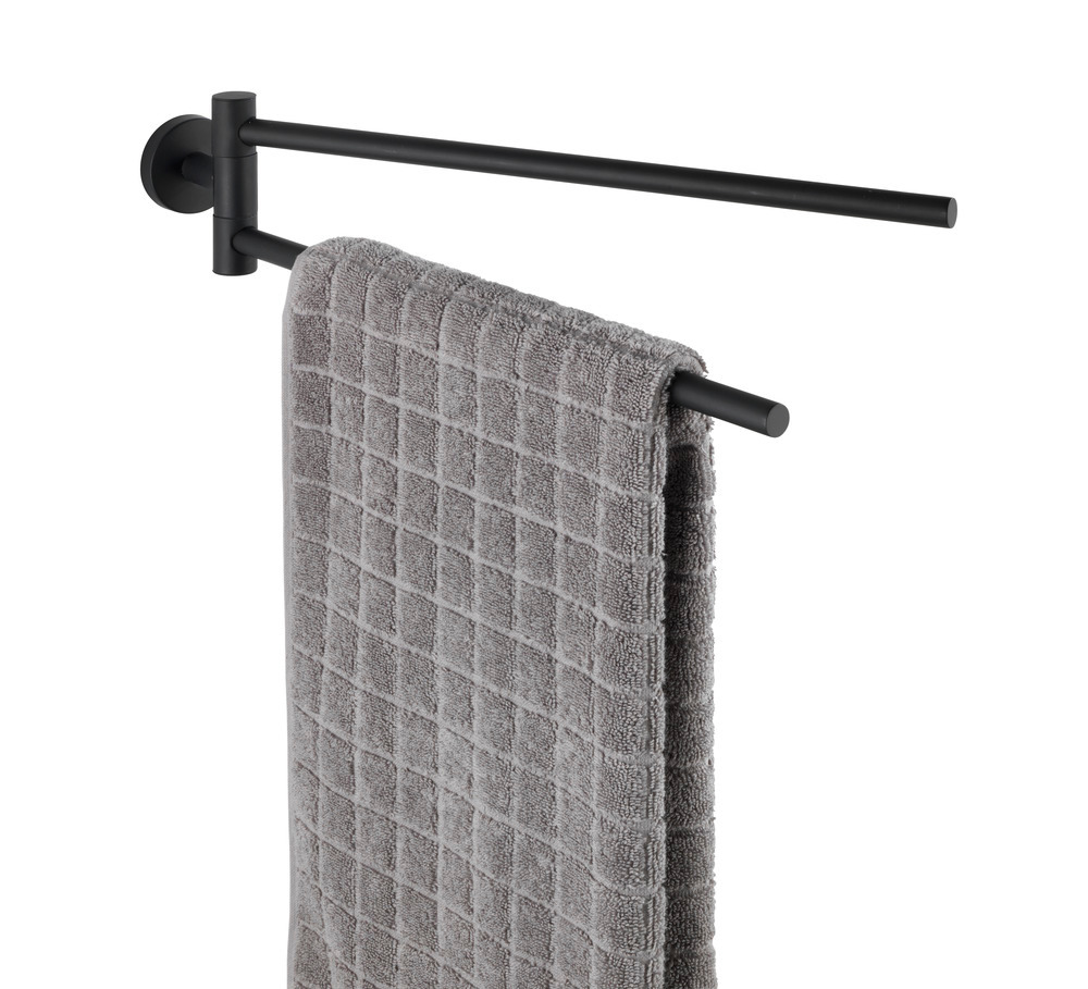 Porte-serviettes avec 2 bras mobiles Bosio Black mat  inoxydable