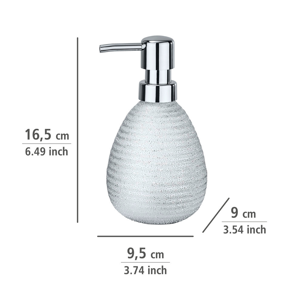 Distributeur de savon Polaris Juwel argent  céramique, 390 ml