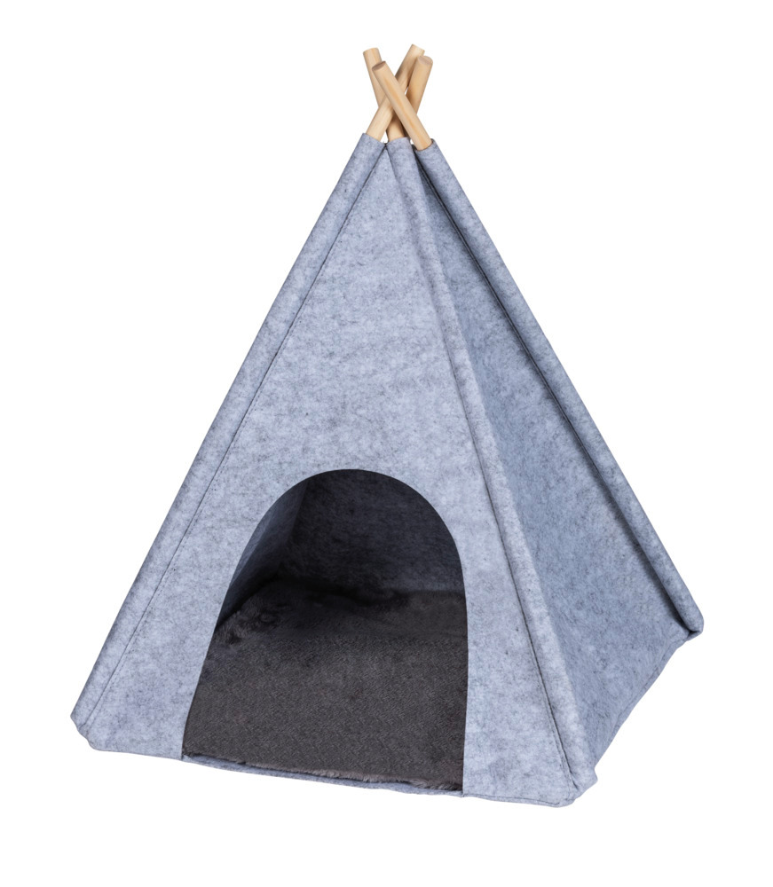 Tipi en feutre pour animaux Gris clair  45 x 45 x 60 cm