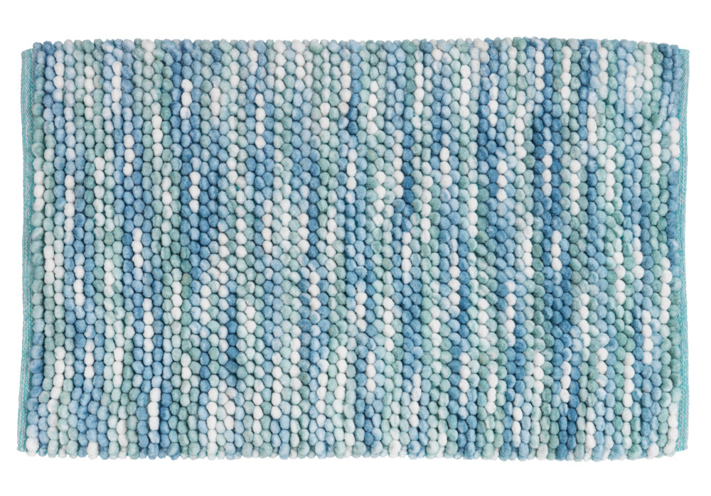 Tapis de bain, coton mélangé, 60x90 cm, Urdu Aqua  lavable en machine