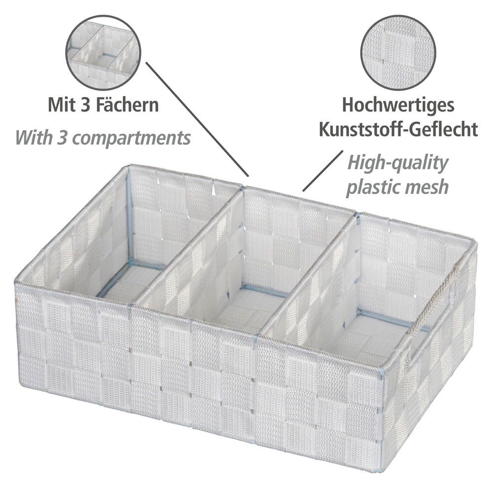 Organiseur de salle de bains Adria avec poignée, blanc  3 Fächer, mit Griff