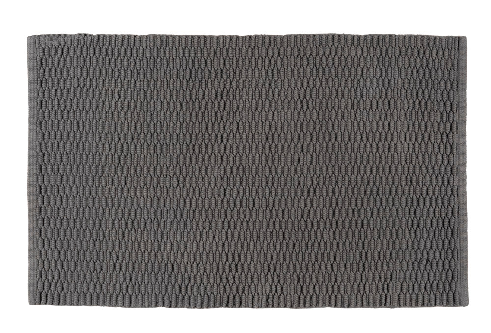 Tapis de bain, 100% coton, 50x80 cm, Mona Gris  100% coton, lavable en machine, revers antidérapant