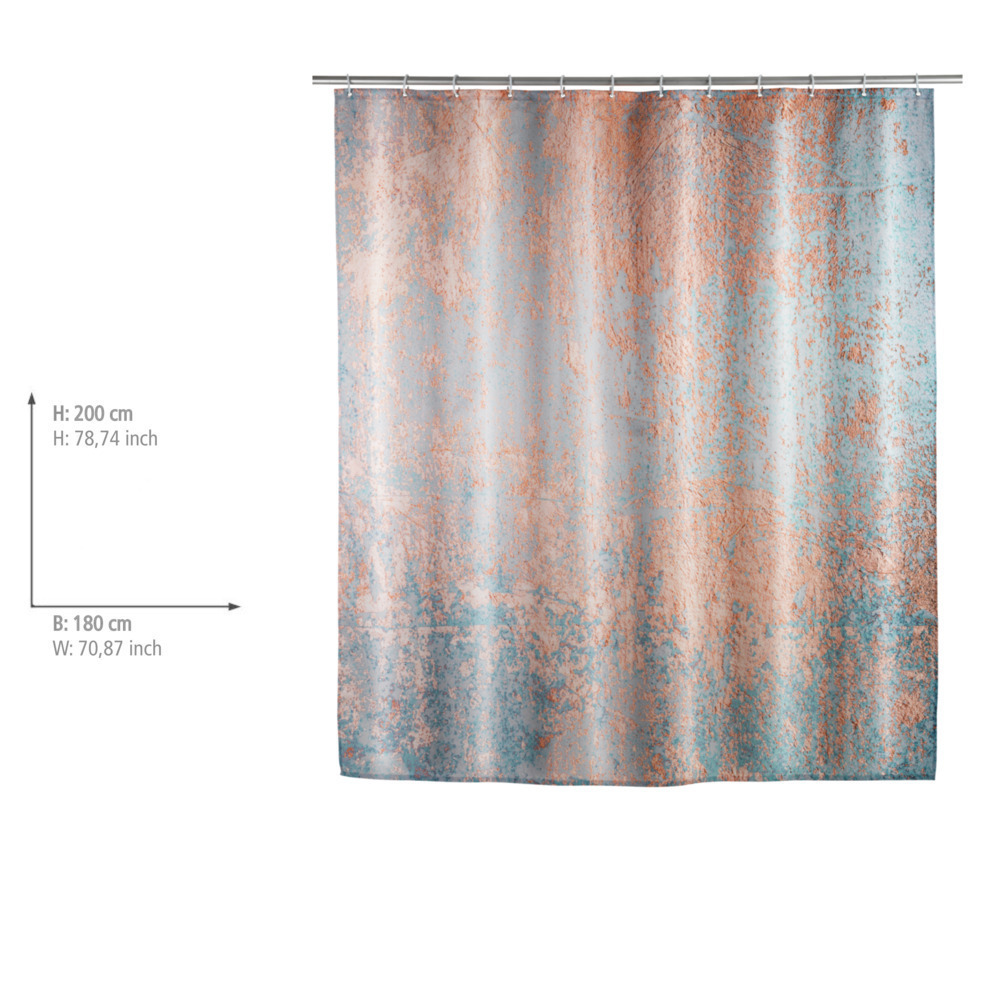 Rideau de douche Agate  Textile (polyester), 180 x 200 cm, hydrofuge, lavable