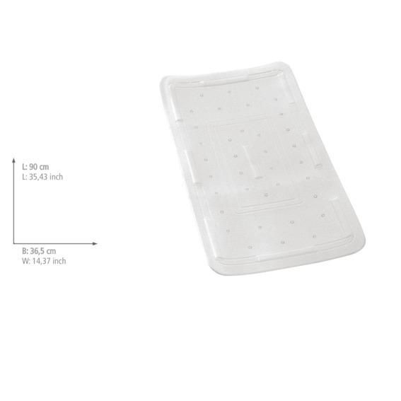 Tapis pour baignoire Florida blanc extra-long  antidérapant, ventouses