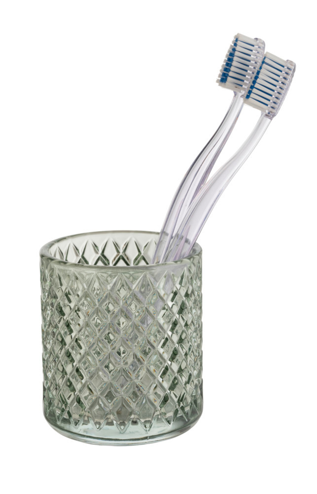 Porte brosse à dents Atessa, menthe  en verre