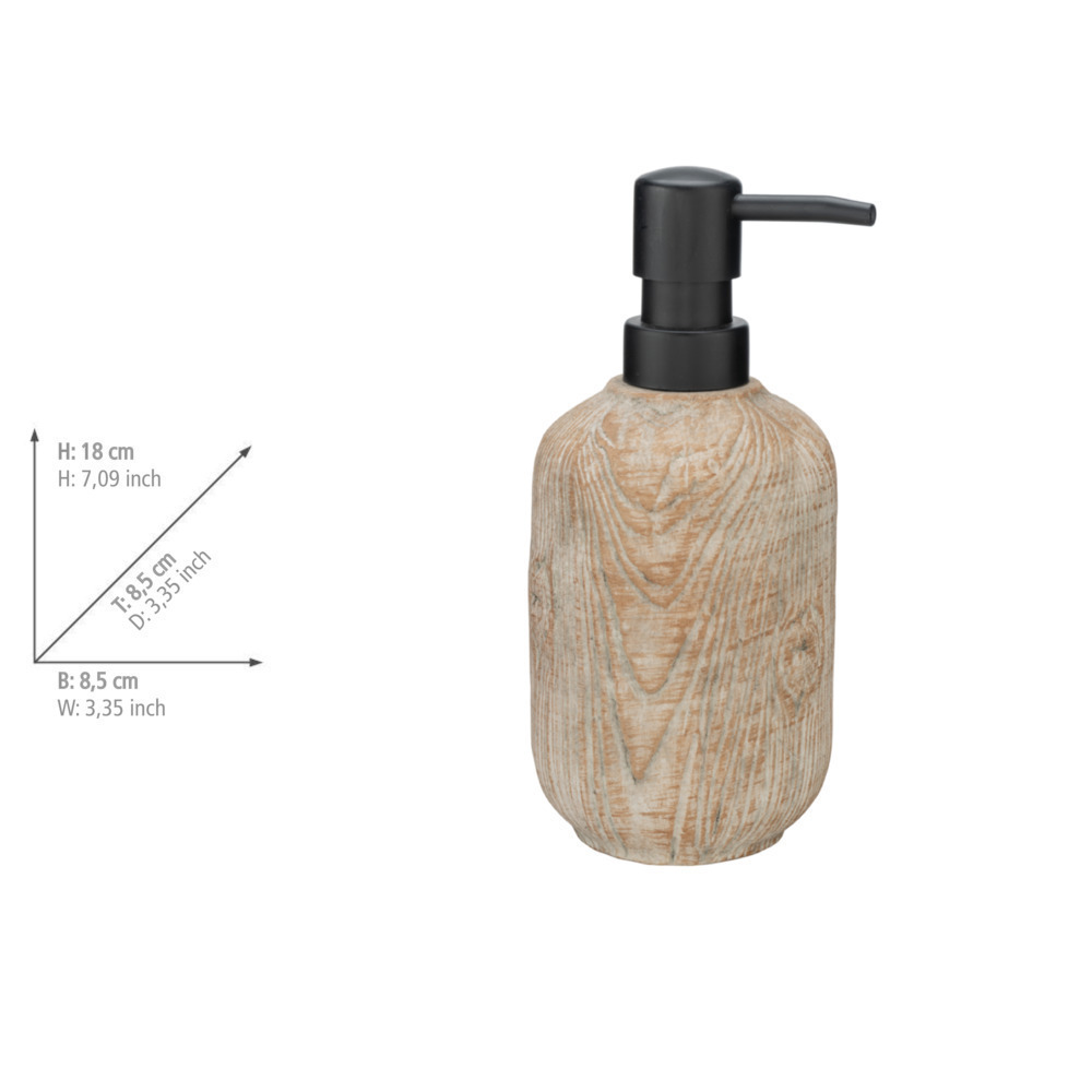 Set d'accessoires de salle de bain Florio, 3 pièces  en céramique à l'aspect bois