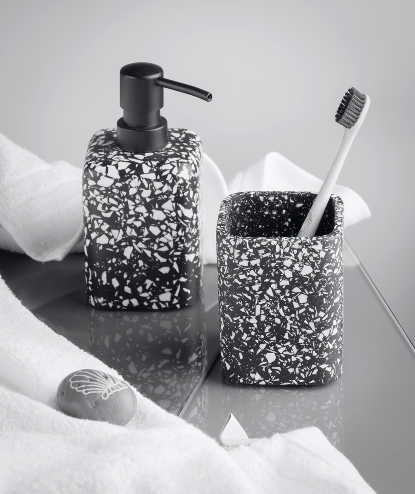 Distributeur savon liquide, Terrazzo, Noir  distributeur savon liquide