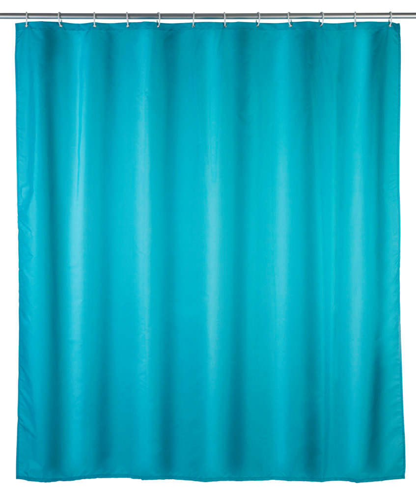 Rideau de douche anti-moisissure bleu clair  lavable, 180 x 200 cm