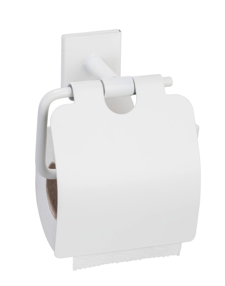 Distributeur de papier toilette Turbo-Loc® Ovaro Blanc mat  Acier inoxydable, avec couvercle