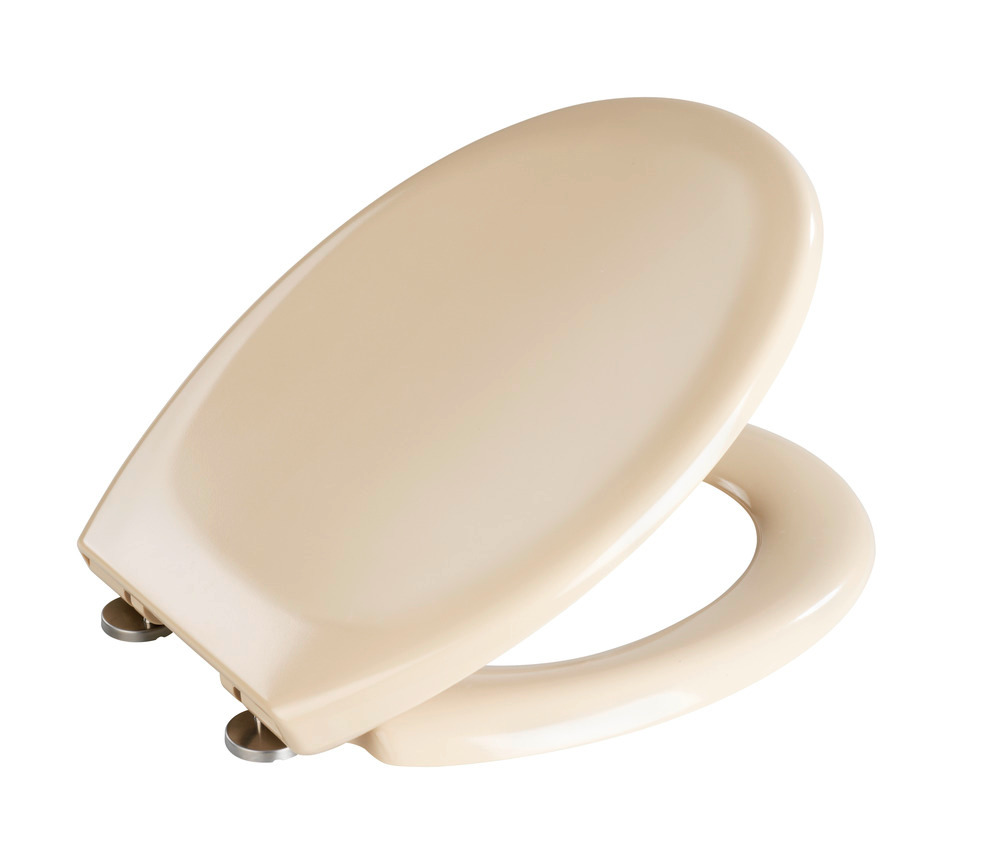 Abattant WC Premium Ottana beige Easy-Close  abaissement automatique, fixation Fix-Clip hygiénique en acier inox, antibactérien