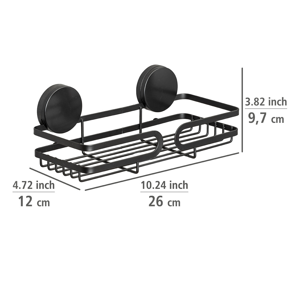 Etagère de douche mural, solution sans perçage, innovation "Static Loc Plus", Pavia, Noir  solution sans perçage, innovation "Static Loc Plus"