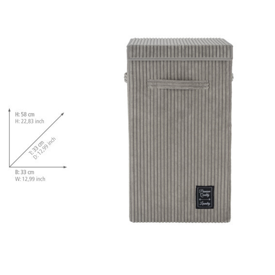 Panier à linge Cora gris  corbeille à linge, 63 l