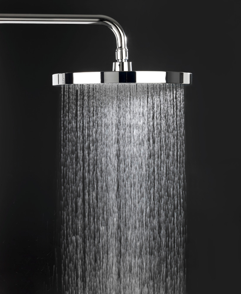 Pommeau de douche italienne, tête de douche effet pluie, ø26 cm, finition chromée et noir, softwater  ø26 cm