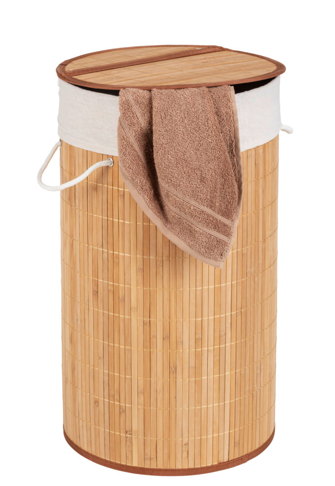 Panier à linge Bambou Naturel  corbeille à linge, 55 l