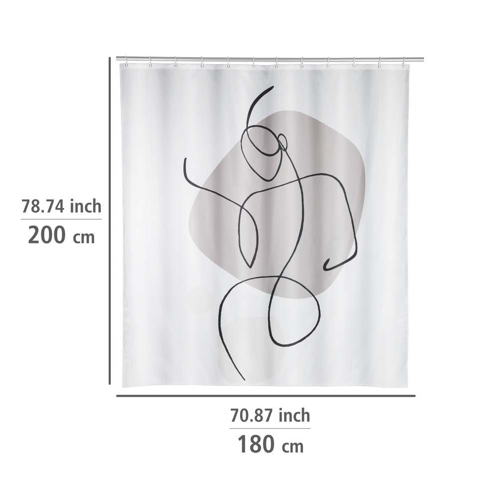 Rideau de douche Ladyline  180 x 200 cm, textile (100 % polyester recyclé)