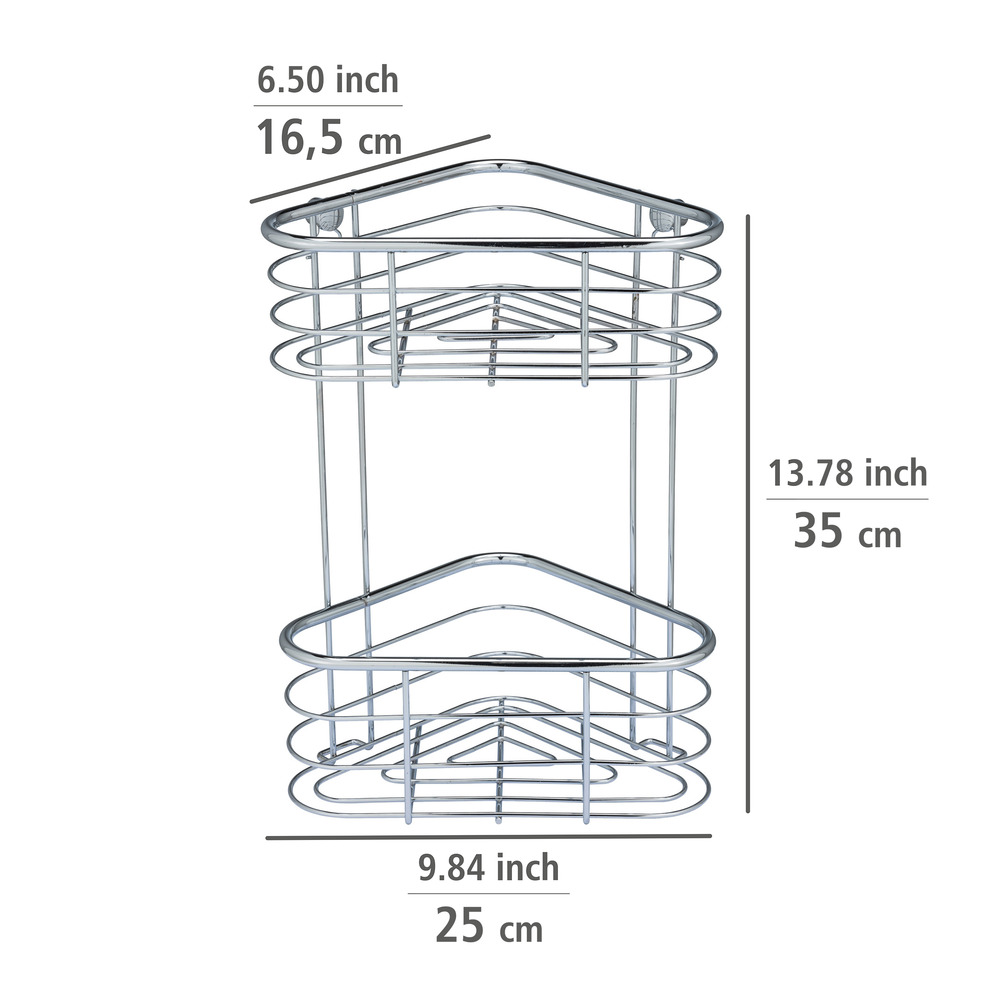 Étagère d'angle  Paniers extra profonds pour les flacons de shampooing et de gel douche