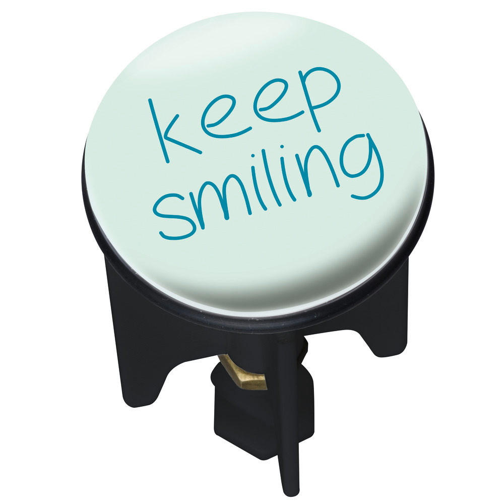 Bouchon d'évier Pluggy® Keep Smiling  pour tous les écoulements courants dans le commerce