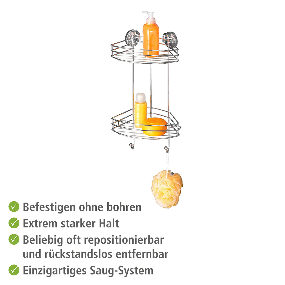 Vacuum-Loc® étagère d'angle à 2 niveaux  fixer sans percer