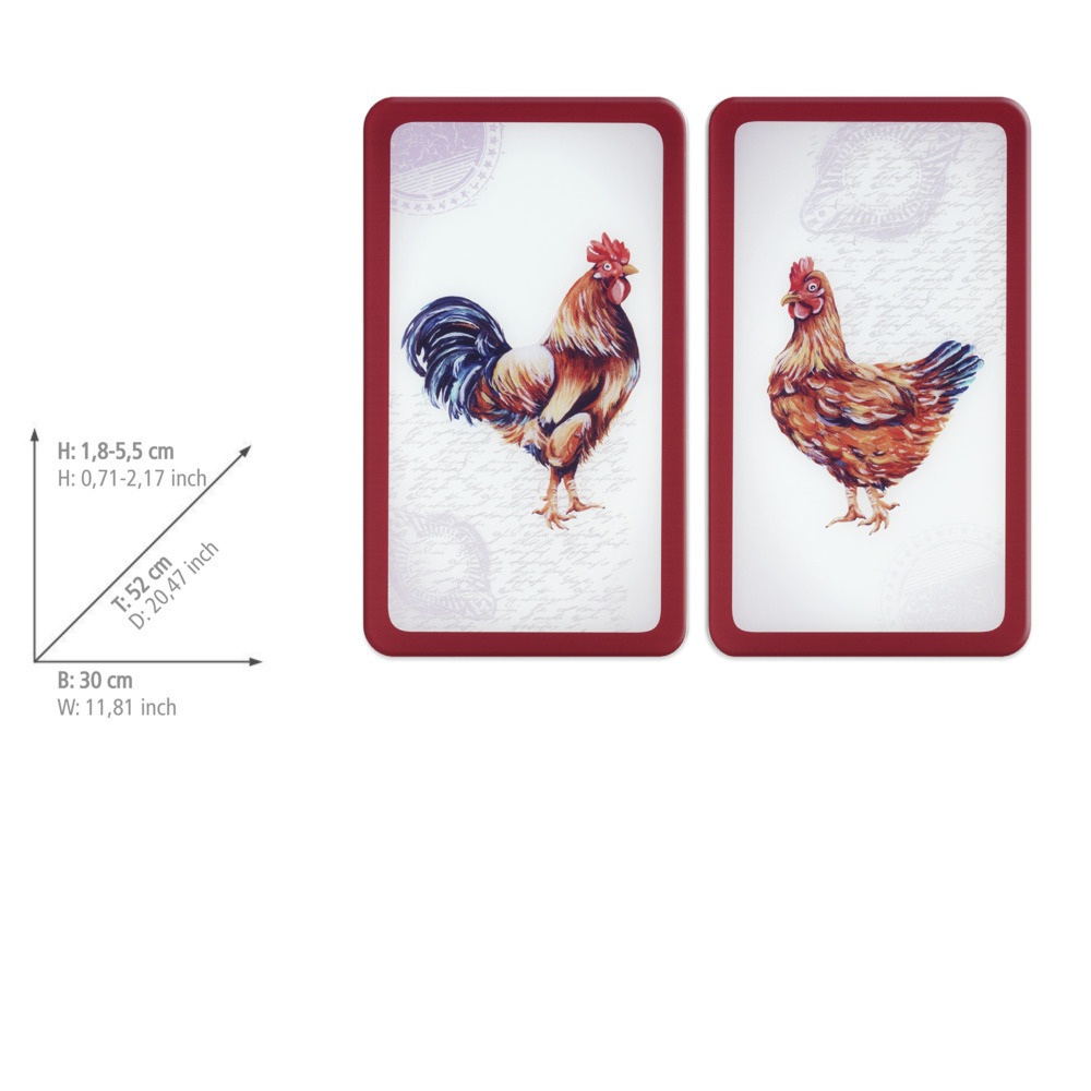 Protection plaque de cuisson en verre "ferme", lot de 2  pour tous les types de feux