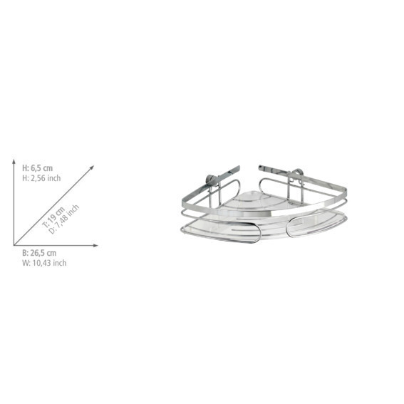 Etagère d'angle Premium  acier inox