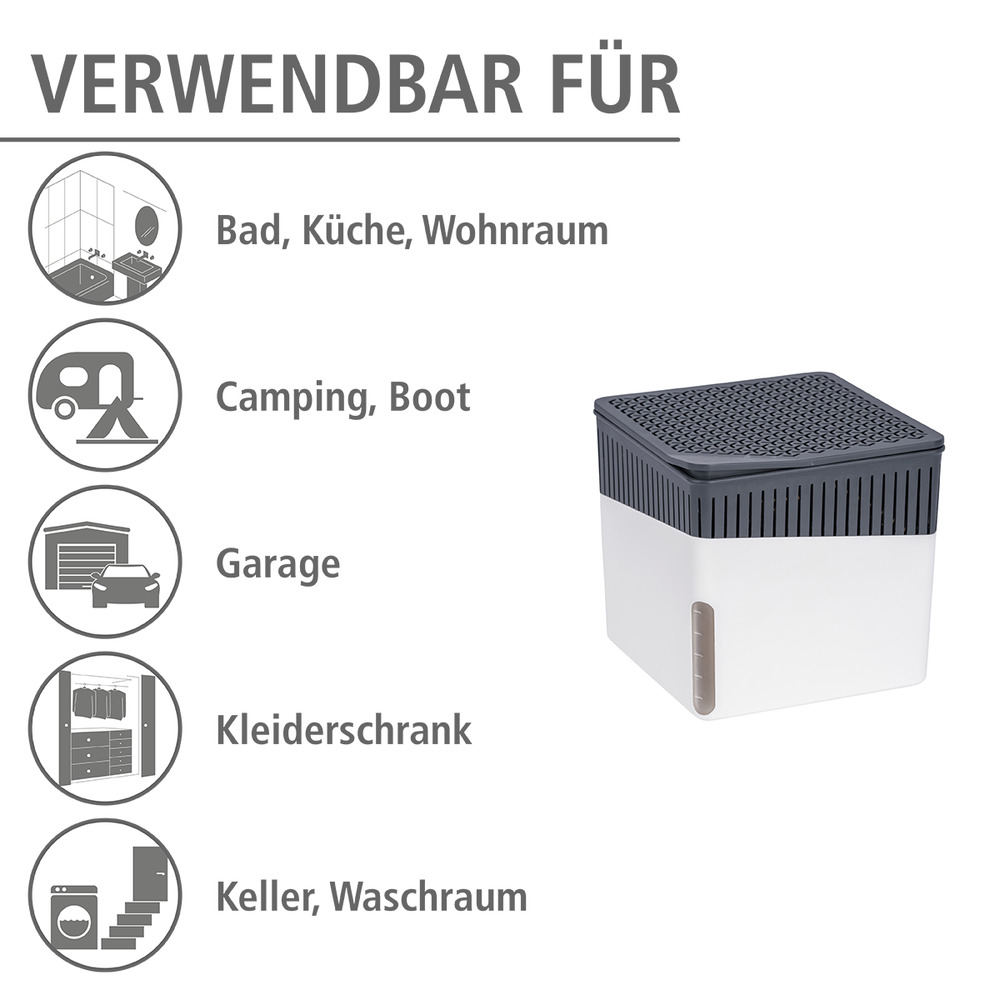 Déshumidificateur d'intérieur Cube 1000 g blanc  Déshumidificateur d'air