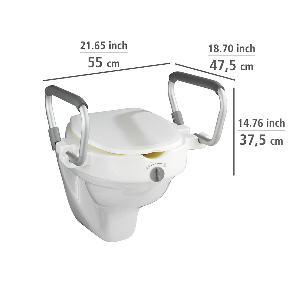 Adaptateur abattant à accoudoirs Secura  plastique, aluminium