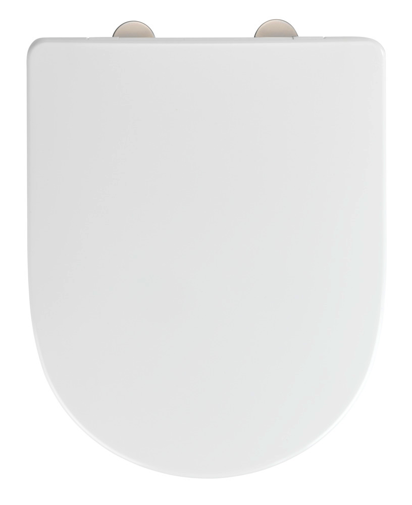 Abattant WC avec frein de chute Exclusive Nr. 3, convient pour Villeroy & Boch O.novo, fixation inox, duroplastique, 37,5 x 46 cm, blanc  Duroplast antibactérien, avec frein de chute