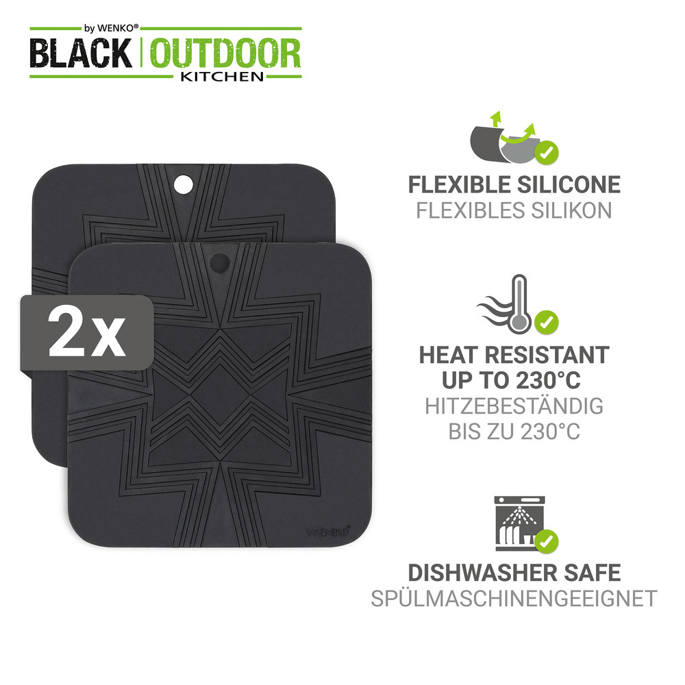 Dessous de plat en silicone mod. Wesi, set de 2 pièces  pour la protection des surfaces