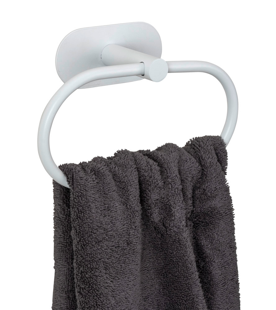 Turbo-Loc® Anneau porte-serviettes Orea Blanc mat  en acier inoxydable