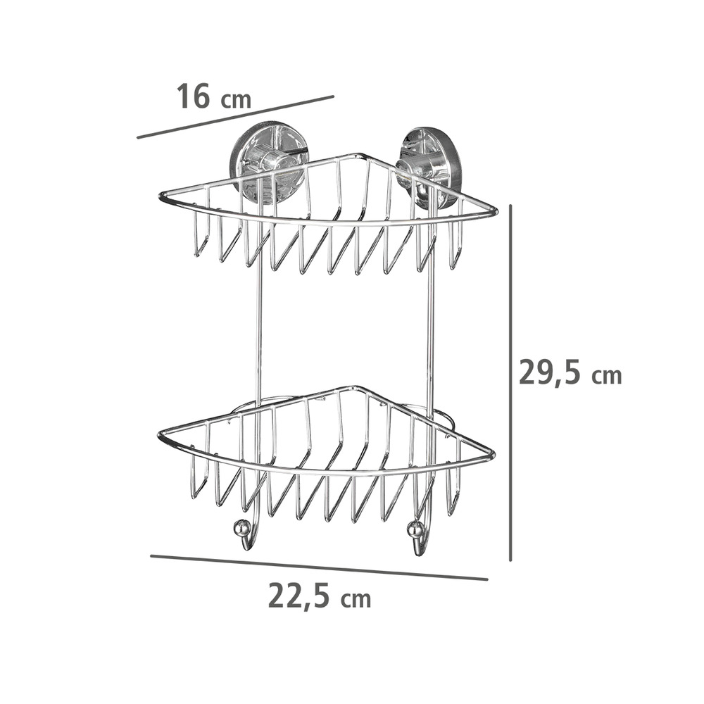 Vacuum-Loc® étagère d'angle à 2 niveaux Bari  fixer sans percer