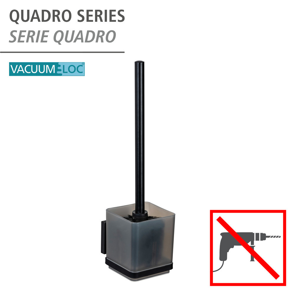 Garniture WC Vacuum-Loc® Quadro Noir  Fixer sans percer