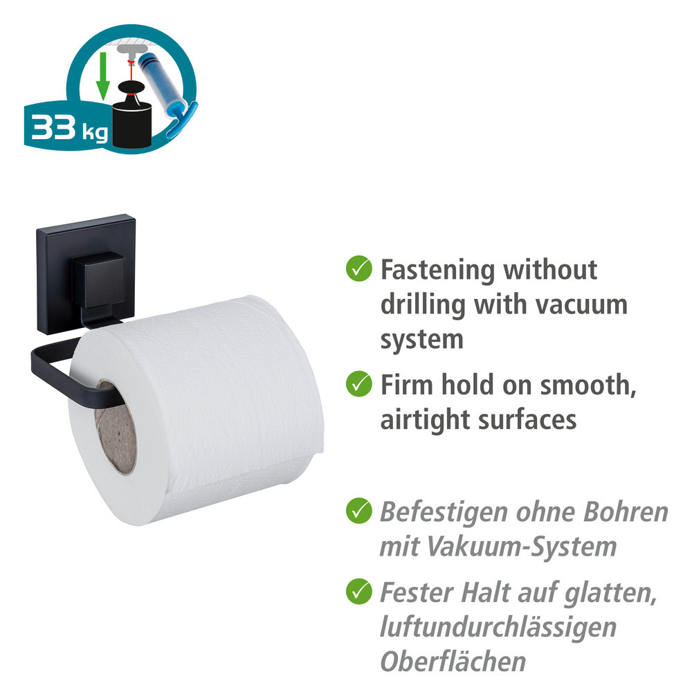 Distributeur de papier toilette Vacuum-Loc® Quadro Noir  Fixer sans percer