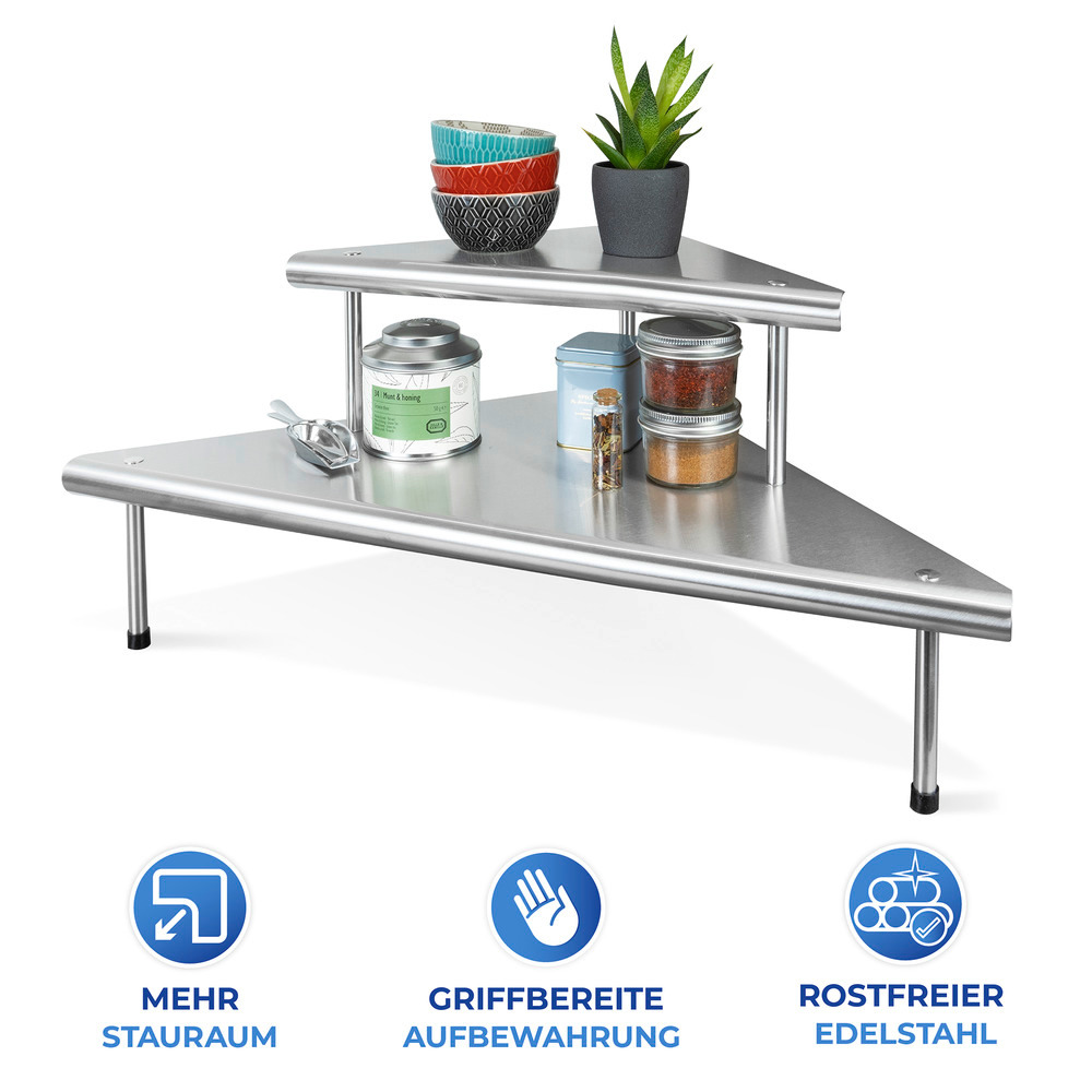 Étagère d'angle de cuisine Massivo Duo à 2 rayons  inoxydable