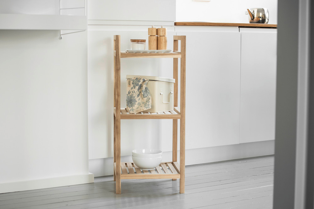 Etagère à poser 3 niveaux, bois FSC, Acina, 35x80x35 cm  Etagere 3 niveauxbois d'acacia