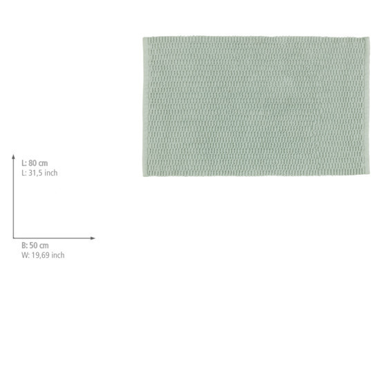 Tapis de bain Mona Vert clair  coton, 50 x 80 cm