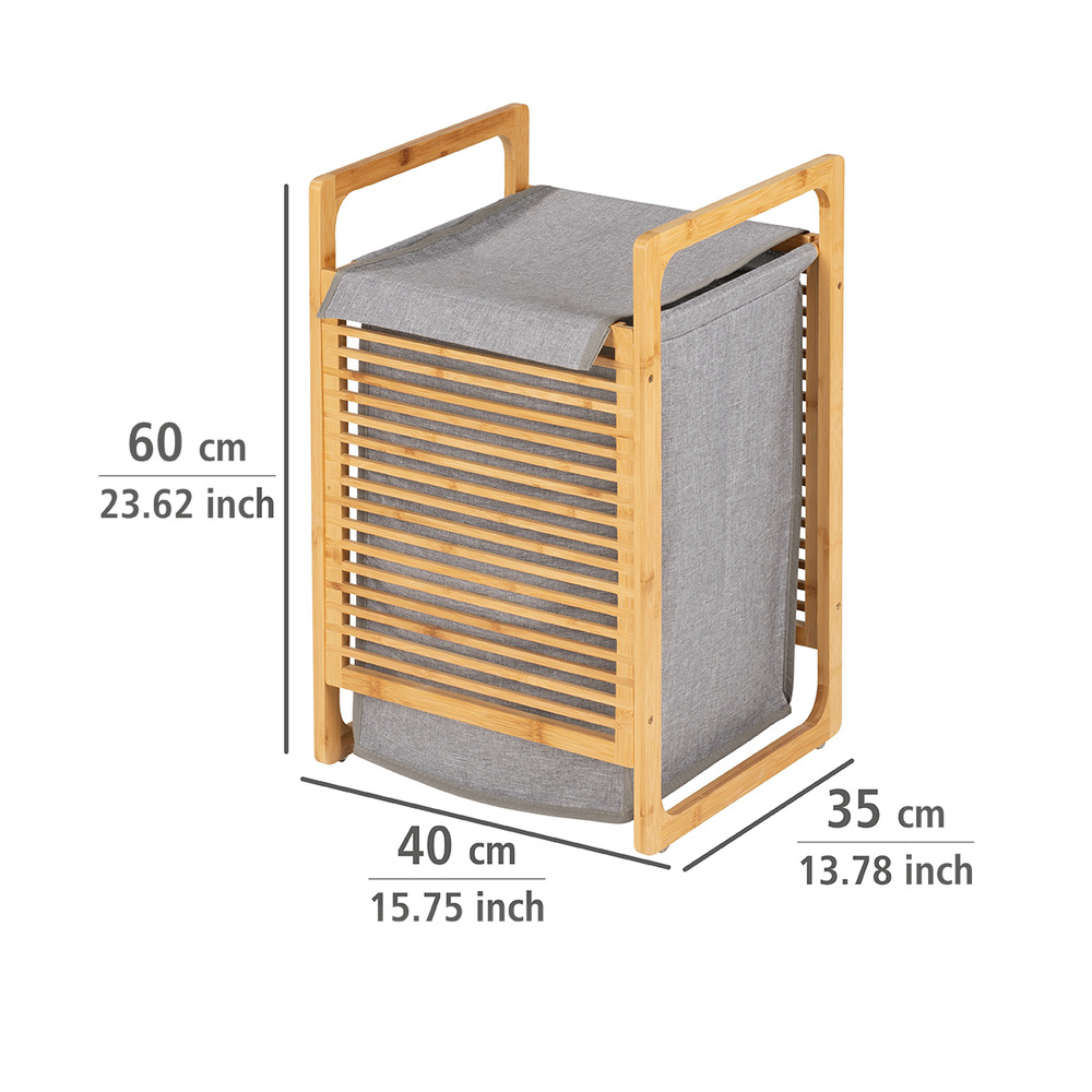 Coffre à linge Bahari  corbeille à linge, bambou, 43 l